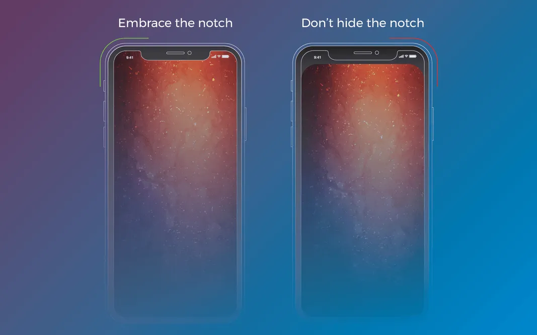 iPhone X notch guideline